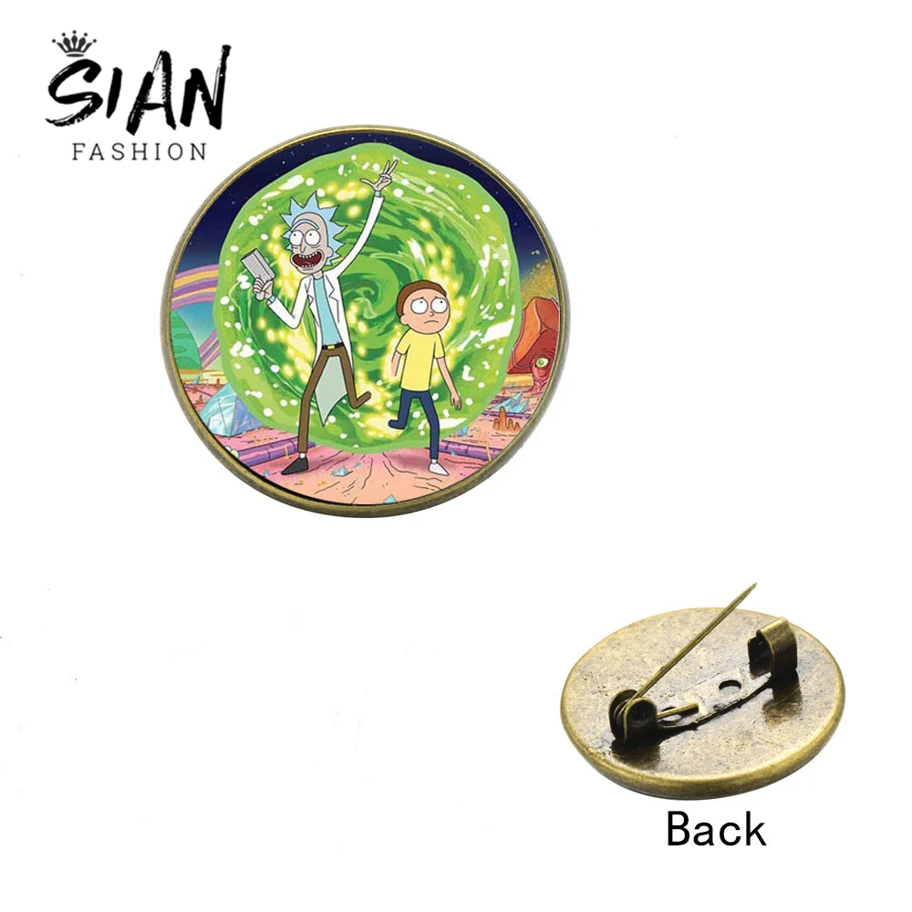 

SIAN Cute Rick and Morty Classic Cartoon Brooch Badge Button Cool Anime Lovers Shirt Denim Jackets Backpack Lapel Pin Otaku Gift