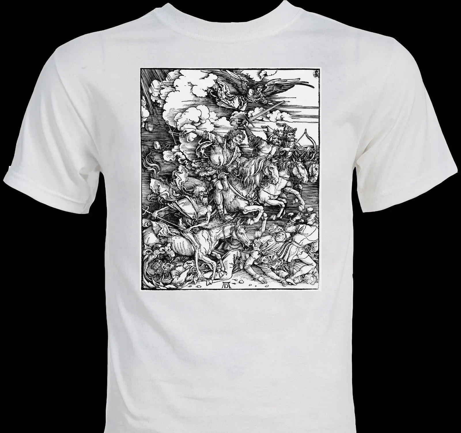 Albrecht Durer-Four Horsemen of the Apocalypse-футболка крутая Повседневная футболка с гордостью