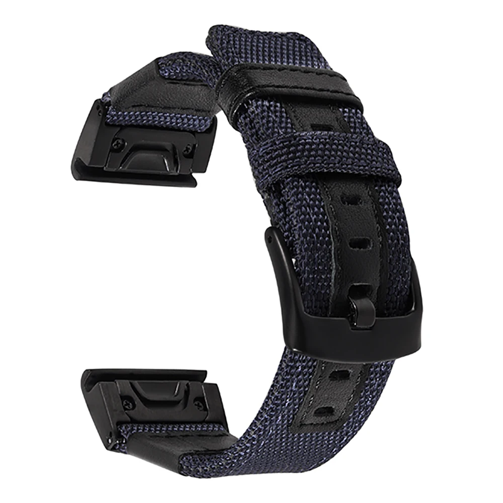 Ремешок из натурального нейлона и кожи для наручных часов Garmin Fenix 5X / 3/3HR быстро