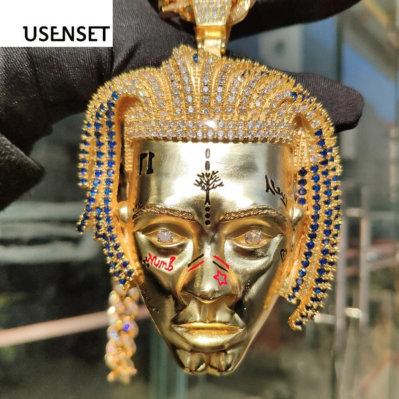 

Zircon Tentacion's Star Face Big Head Pendant Men Jewelry Gold Color Hip Hop CZ Charm Jewelry