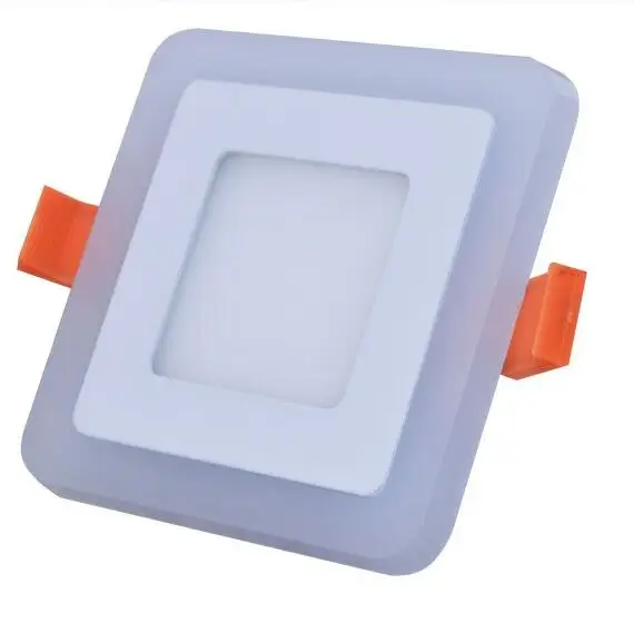 

Ultra Slim 6W 9W 18W 24W Square Concealed Dual Color LED Panel Light Cool White+Blue/RGB Lamp Downlight AC100-265V