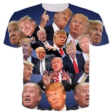 Cloudstyle Mens 3D Tshirt Funny Donald Trump 3D Full Print Tees Shirt Summer Tops Fashion Streetwears Slim Fitness Plus Size 5XL