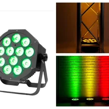 10 шт./лот, ADJ светодиодный par мыть 12x9 Вт RGB 3в1 Вход IEC/выход тонкий плоский Par38 свет американский DJ Дискотека сценические огни ночного клуба, бара