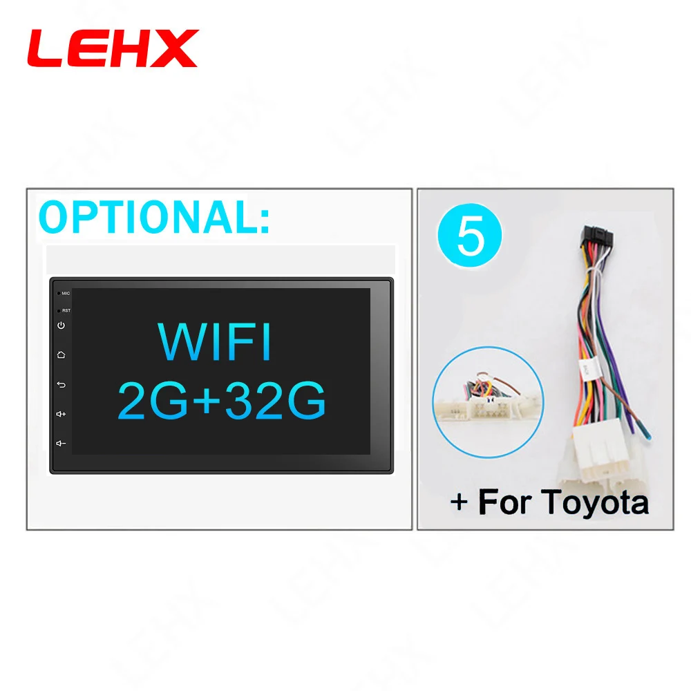 LEHX автомобильный Android 8,1 DVD мультимедийный плеер ram 2G+ rom 32G gps навигатор Автомобильный 2 DIN радио DAB для Nissan Toyota vw - Цвет: LE732-TOYOTA