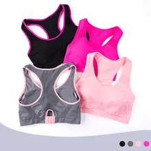 WANAYOU, женский спортивный бюстгальтер с защитой от пота, Быстросохнущий Топ для фитнеса, беспроводной, регулируемый, двубортный, для бега, ударопрочный, спортивный бюстгальтер, Топ