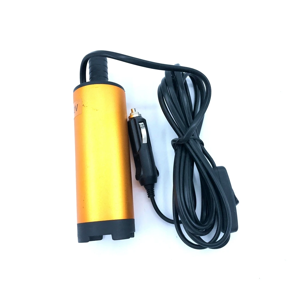 미니 수중 디젤 연료 이송 물 오일 흡입 펌프, 51mm 알루미늄 합금 DC 12V 24V 30L/분 25W 자동차 담배 라이터