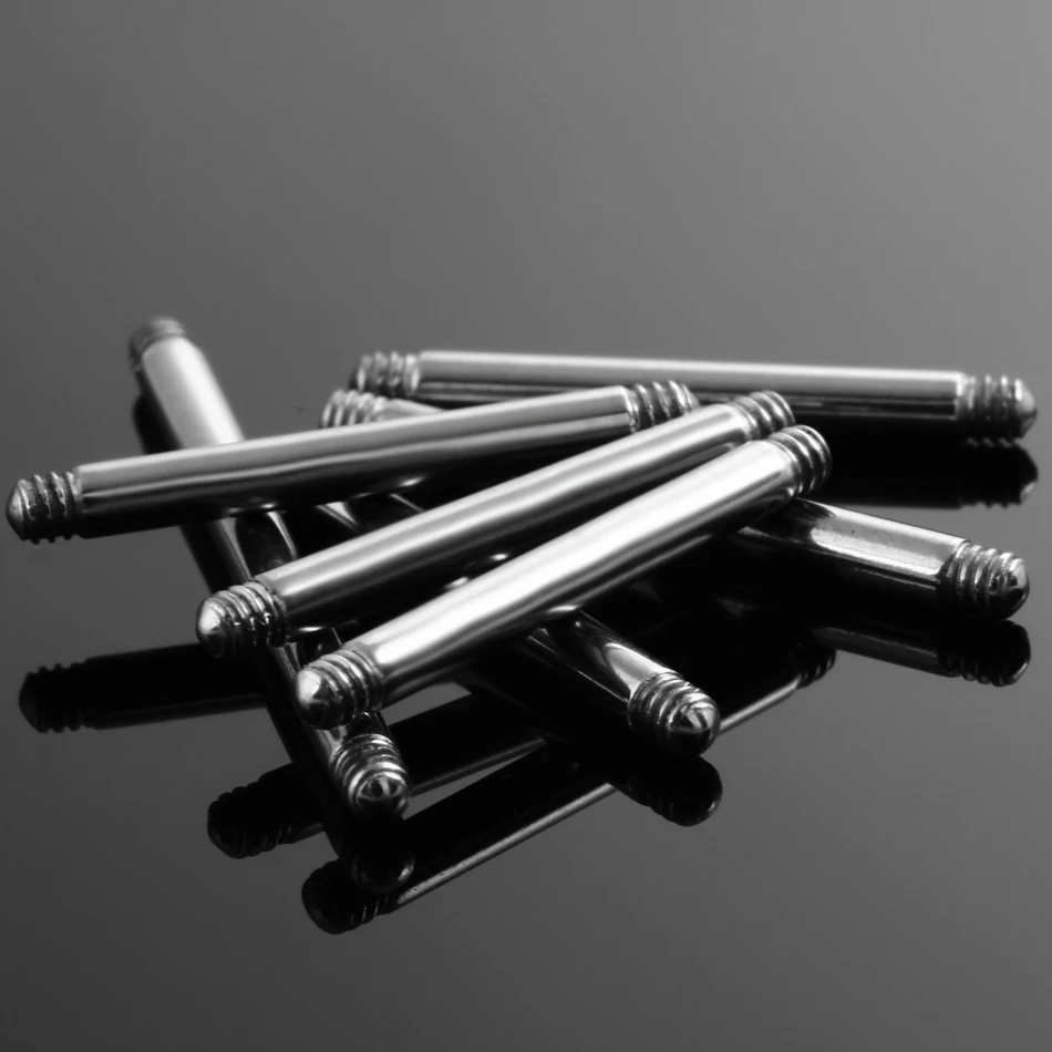 50pcs/lot 14G Solid Titanium Straight Barbell Ring Bar Piercing Replacement Accessories 6mm-40mm Post Only No Ends Earring Studs
