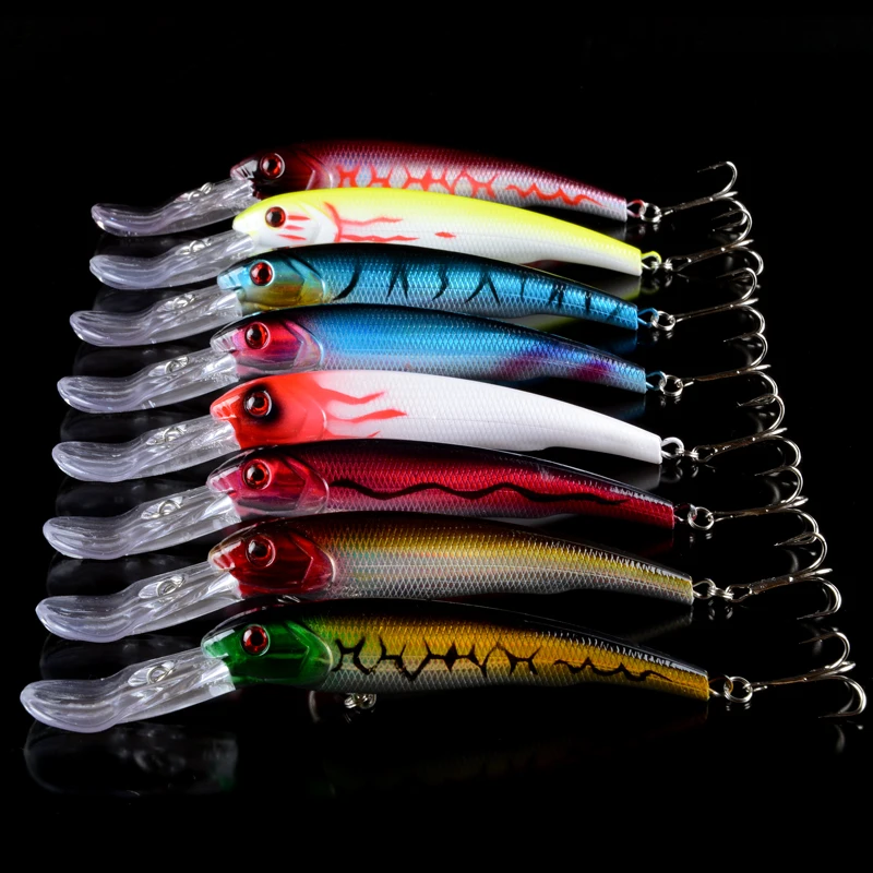 

8Pcs/lot 16.5CM Quantity Fishing Lure Deep Swim Hard Bait Fish Tackle Artificial Baits Minnow Fishing Wobbler Pesca 3D Eye
