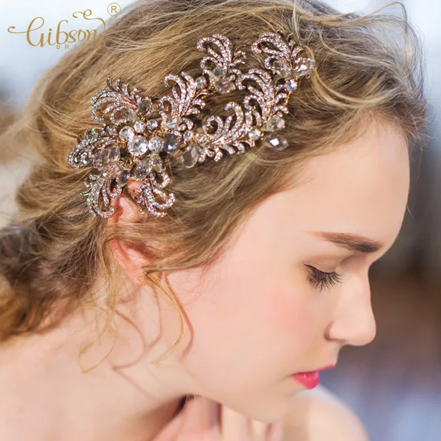 Antique Gold Vintage Phoenix Style Rhinestone Bridal Bridesmaid Hair Antique Gold Vintage Phoenix Style Rhinestone Bridal Bridesmaid Hair Clip Jewelry Prom Women Headpiece Black Friday