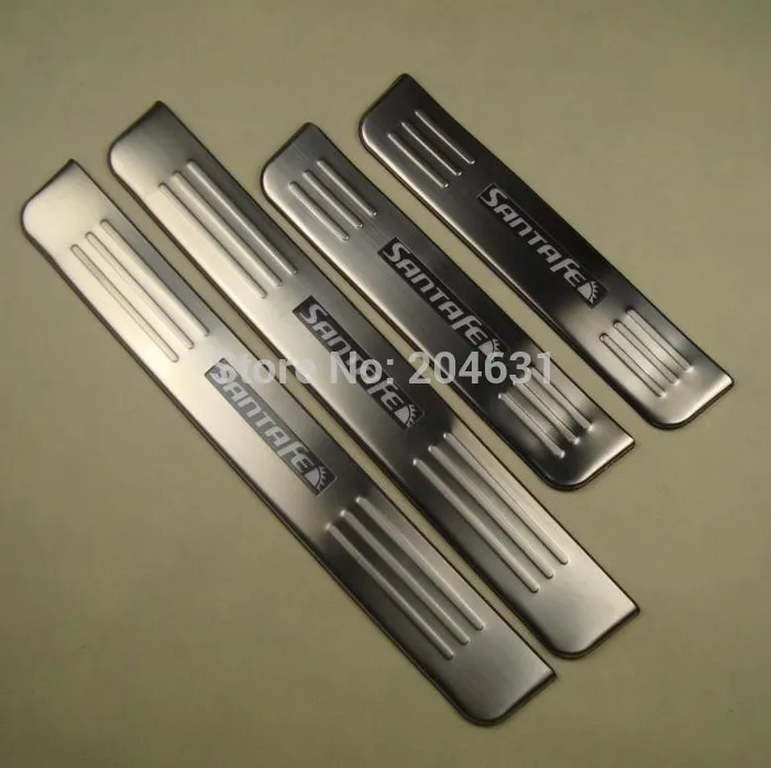 Stainless steel LED Door Sill Scuff Plate For Hyundai Santa fe ix45 2007-2012 4pcs/set Free Shipping air ship |
