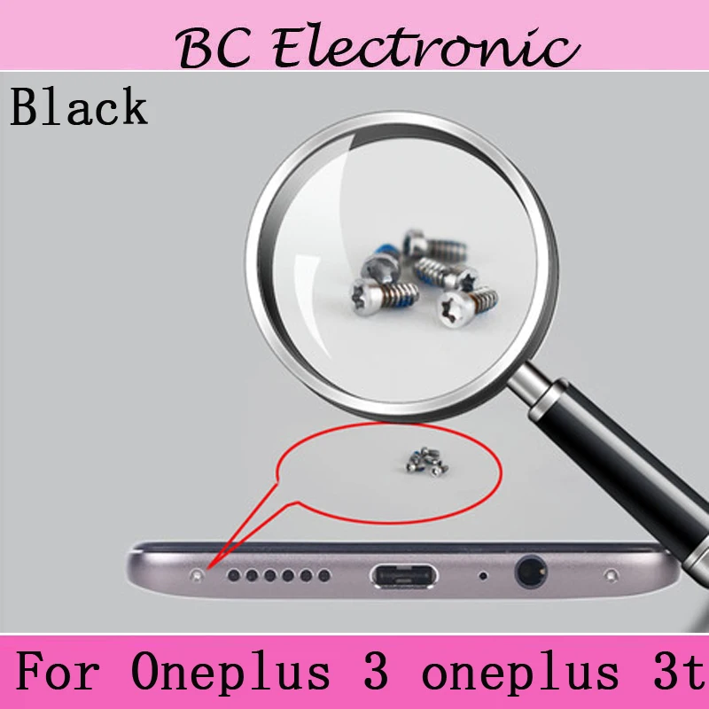 2PCS Black Color For oneplus 3 3t Buttom Dock Screws Housing Screw nail tack oneplus3 oneplus3t Mobile Phones | Мобильные телефоны