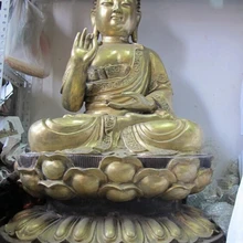 Bi001819 Огромный Тибет Тибетский Классический Бронзовый Gild Шакьямуни Татхагата Ru Лай статуя Будды