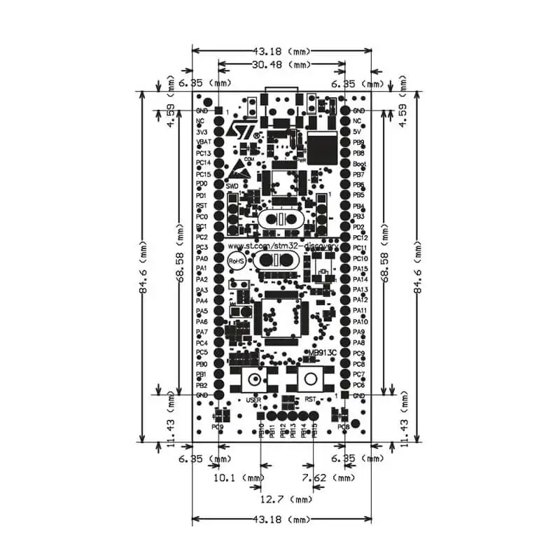 ST STM32VLDISCOVERY STM32 интегрированный ST-LINK/V2