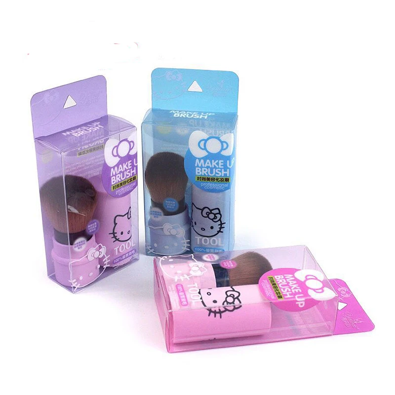

New 3 Colors Hello Kitty Mini Makeup brush Kit Retractable make up brushes Pro Quality Cosmetic Powder Eyeshadow Makeup Tool