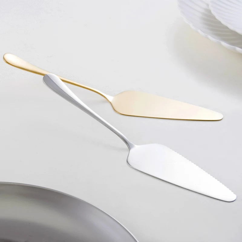 Stainless Steel Pizza Shovel Golden Silver Cake Butter Cheese Ice Cream Dessert Cutter Food Helper Turner Divider Pastry Kitchen