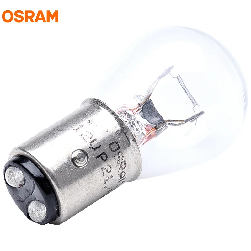 10 шт. OSRAM 7528 P21/5 W S25 BAY15d 12V оригинальные двойные галогенные лампы накаливания, автомобильные стандартные поворотные сигнальные лампы, тормозной светильник ECE