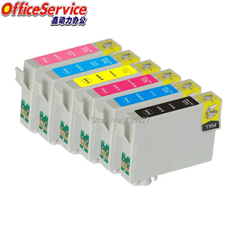 6PK совместимый картридж с чернилами T0811 для T0816 для Epson Stylus Photo R390 1430 W RX590 RX610 TX720WD TX800FW R295 струйный принтер