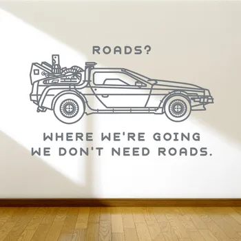 

English character words when we are on road quote wall sticker with sport car wallpaper of home decoration