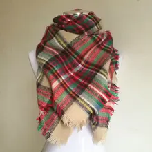New Za зимняя детская Кашемир тартан плед шарф шарфы дети мальчики девочки дизайнер акрил Теплое женское пончо одеяло шали