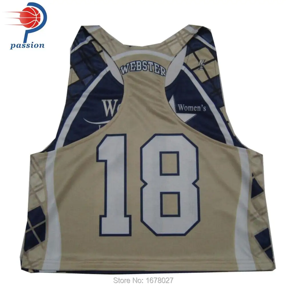 

Sublimation Custom Girls Teamwear Reversible Lacrosse Pinnies with Racer Back