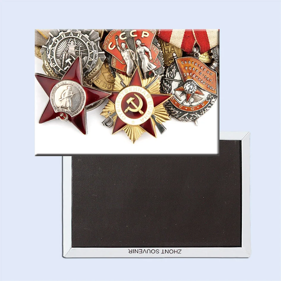 

Free Shipping 78*54mm Russian Military Badge Fridge Magnets 20196 Memorabilia