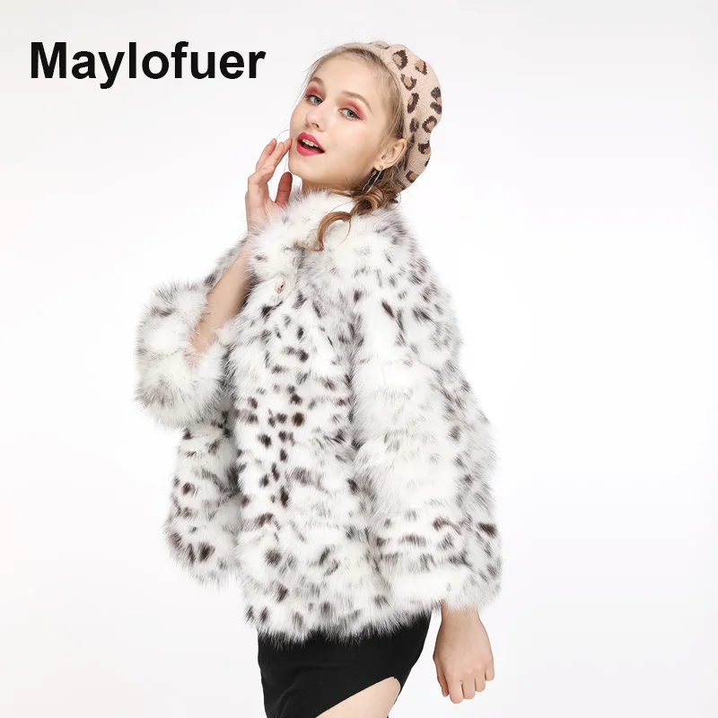 Женское короткое пальто Maylofuer из натурального Лисьего меха Женская куртка с