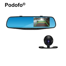 Podofo Car Dvr Camera Auto 4.3 ” Rearview Mirror Dual Lens Car DVR Cameras Full HD 1080P DVRs Registrator Dashcam Camcorder