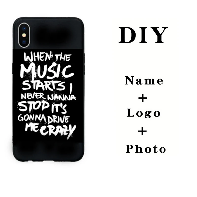 DIY печать фото мягкий черный чехол для телефона Apple iPhone 5 5S SE 6 S 7 8 Plus X XR XS Max