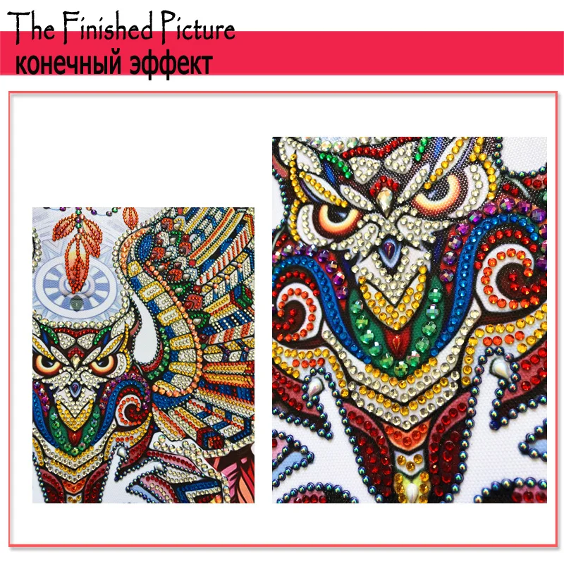 RUBOS DIY 5D Diamond Embroidery  Dreamcatcher Owl Diamond Painting Sale 3D Crystal Picture Rhinestone Pearl Partial Wall Sticker (5)