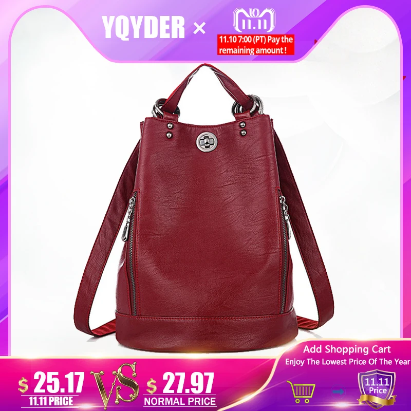 Fashion New Multifunction Women Backpack PU Leather Black Bagpack large capacity Travel Bag Female Rucksack Shoulder bag Mochila
