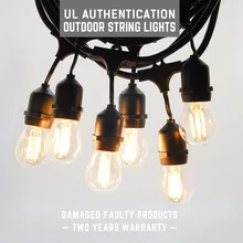 Светодиодный светильник-гирлянда 110 В/220 В наружное украшение E27 15*2 Вт водонепроницаемые праздничные светодиодные лампы сад Рождественские Свадебные светильники