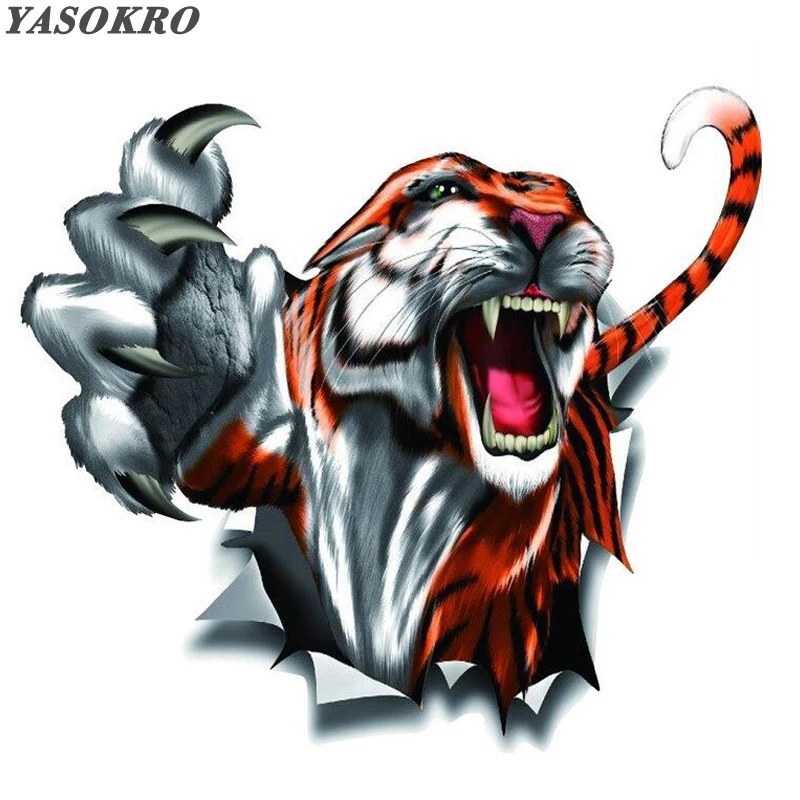 

YASOKRO Waterproof Totem Car Sticker Tiger Claw Stickers Perfect Shade Scratch Creative Decals Cyter for Car 15*16cm