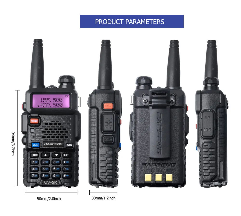 2 шт. Baofeng UV 5R рация Двухдиапазонная UV5R CB радио FM 128CH VOX радиостанция приемопередатчик для охотничьего радио набор