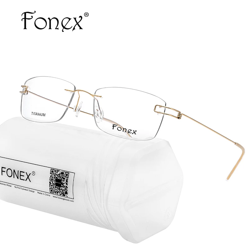 FONEX Screwless Eyewear Korean Glasses Frames Frameless Titanium Alloy ...