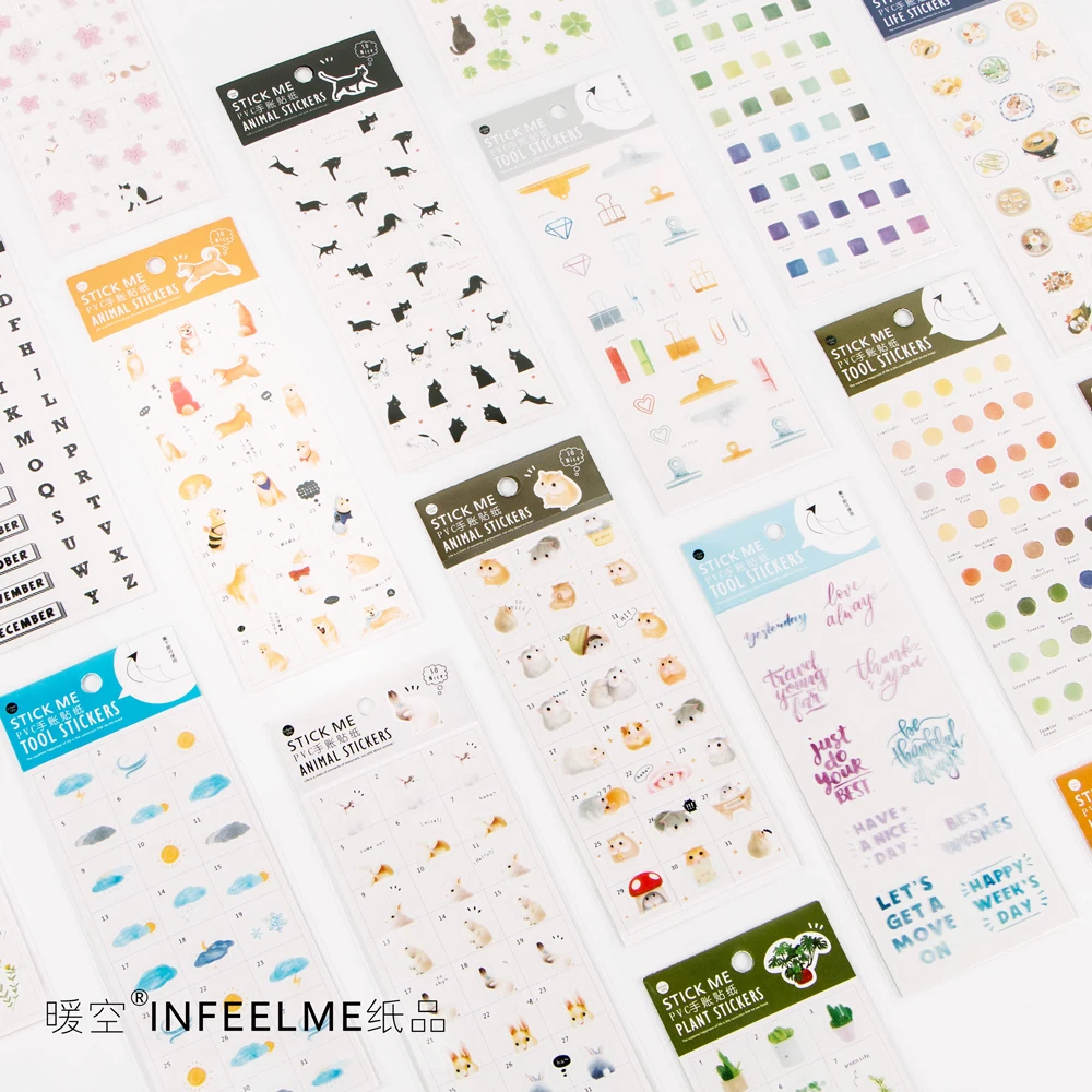 promo happy day self adhesive paper sticker for scrapbooking