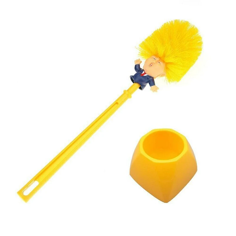 

President Donald Trump Toilet Brush Base Funny Painted Bristles Toilet Bowl Brush Tools Bathroom Accessories P7Ding