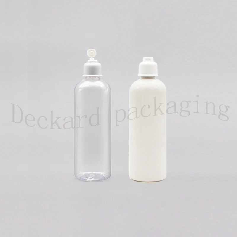 

300ml white plastic PET empty bottle with flip top cap,cream lotion bottle containers BPA free refillable bottles for cosmetics