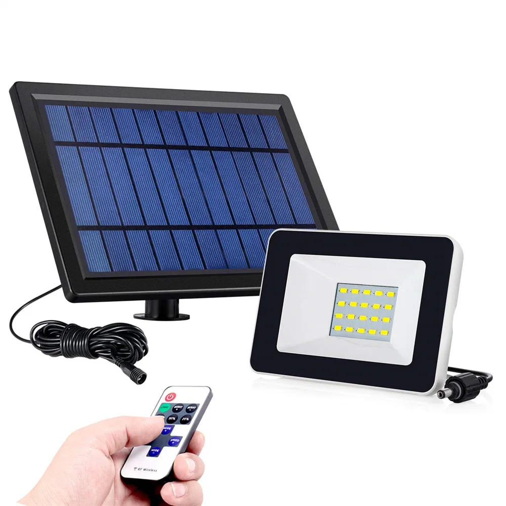 Us 40 64 New Solar Flood Light 10w Rf Remote Control Outdoor Lighting Waterproof Ip65 With Memory Panel Led Spotlights Garden Lamp In