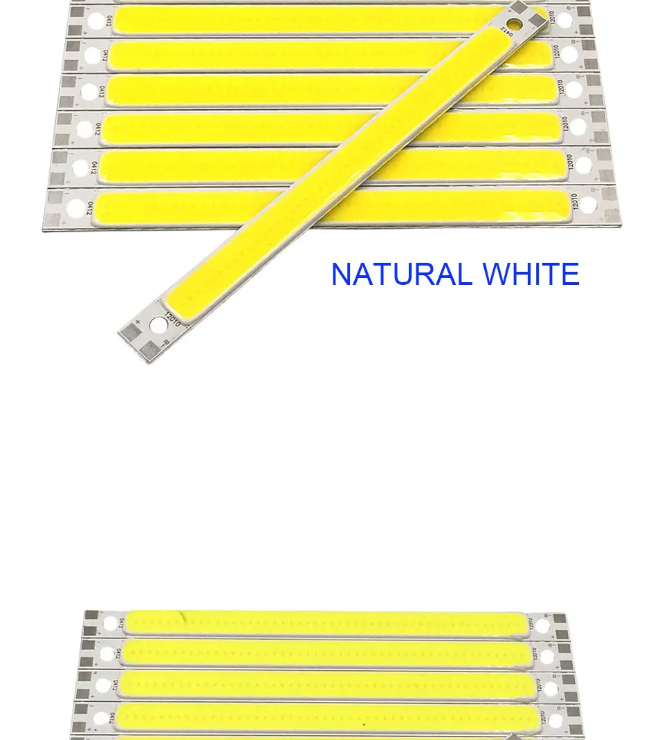 120mm 4.72in LED Bar Light Strip COB Bulb 12V 7W 10W LED Lamp Green Blue Red White Emitting Colors 12010mm COB Chip (7)