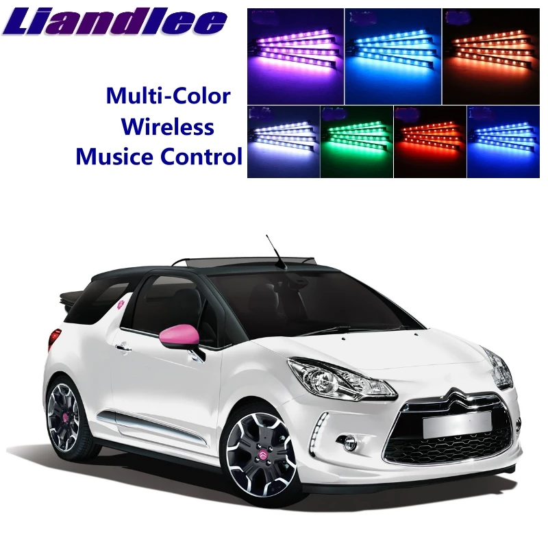 LiandLee Car Glow Interior Floor Decorative Atmosphere Seats Accent Ambient Neon light For Citroen DS3 2009~2019