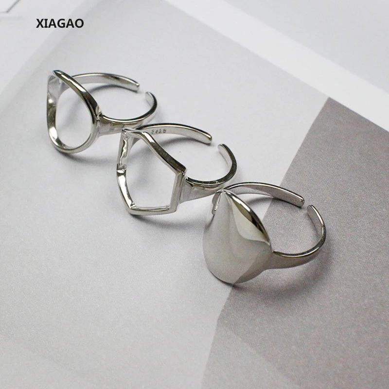 

XIAGAO 925 Sterling Silver Open Rings Set For Women Removable Do The Old Hollow Lady Rings Bijoux Femme