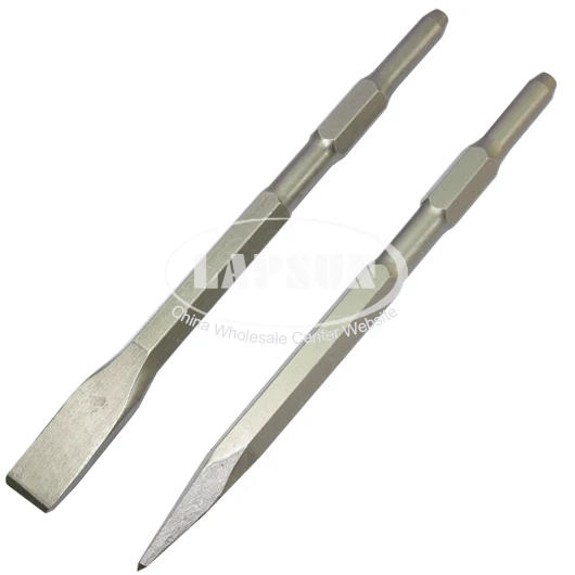 2pcs/Lot Round Breaker Chisel Hex Shank 17 x 280mm Flat Point for 1 1/2