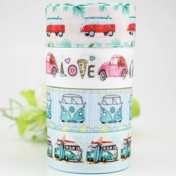 

7/8" cartoon car printed ribbon grosgrain 22mm ribbons 10 25 50 yards DIY bows gift wrapping wedding decoration webbing