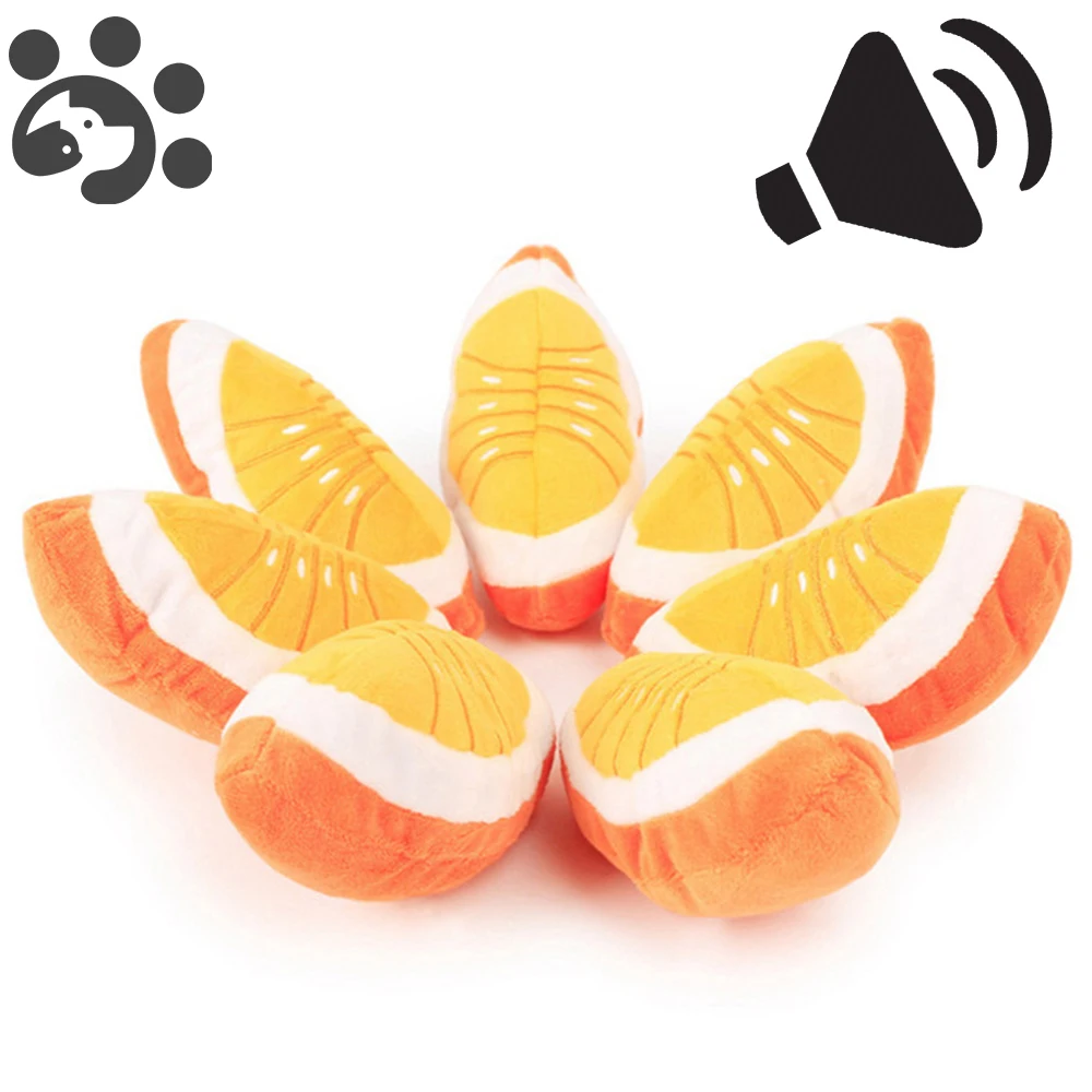 

Squeaky Dog Toys for Small Dogs Puppy Cats Dog Chew Toys Spike Ball Toy Orange Shape Interactive Pet Toy Squeaker Toy TY0062