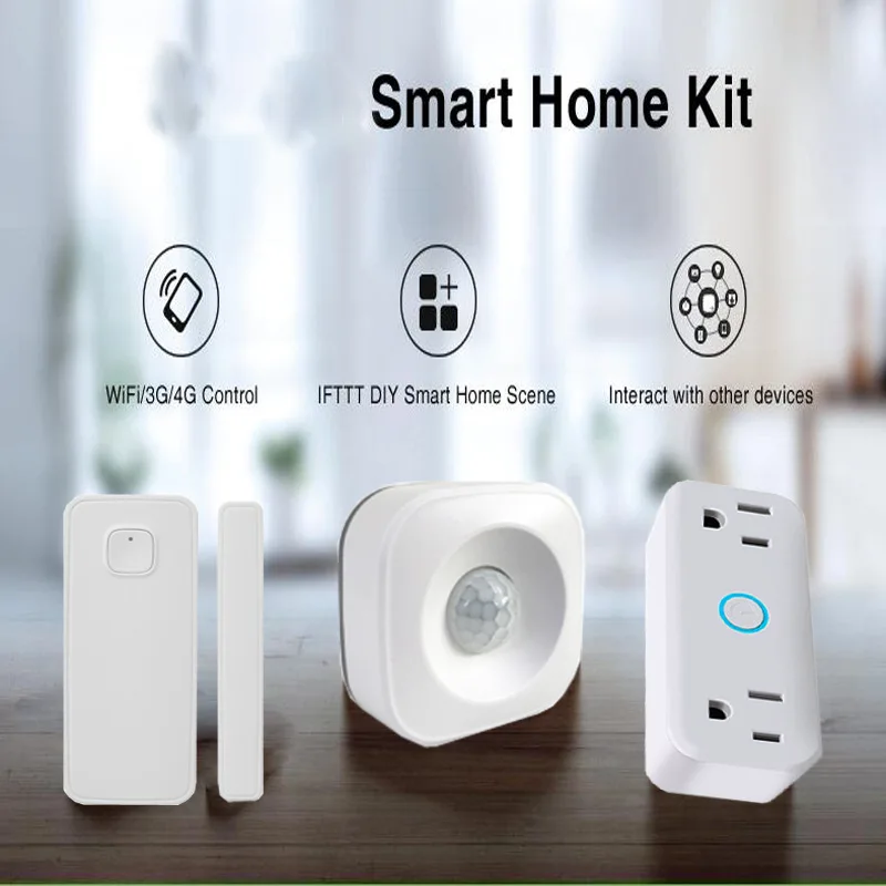 

Smart Home Security Kit WiFi Door/Window Sensor PIR Motion Entry Detector IFTTT DIY Smart Home Scene Support Google Home Echo