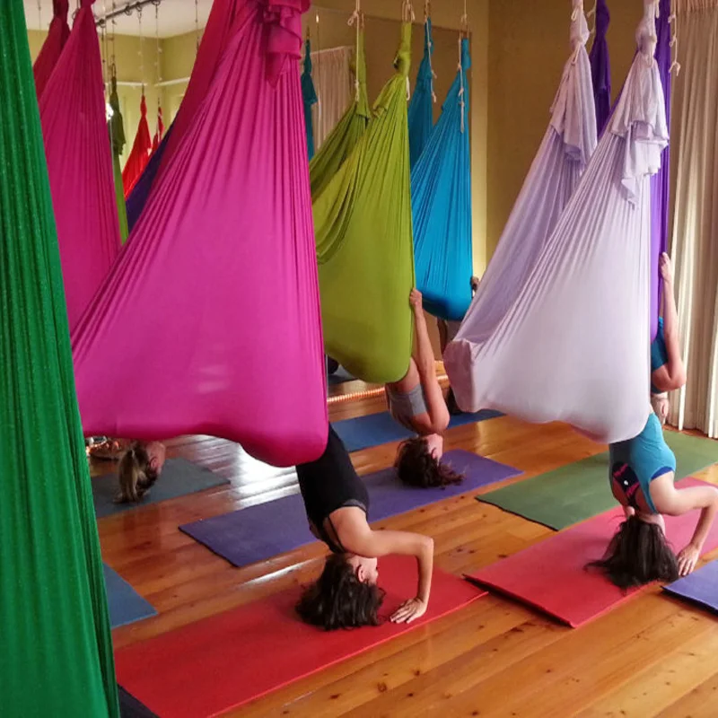 PRIOR FITNESS 5 meters Yoga Hammock set Anti gravity inversion Aerial yoga Equipment swing