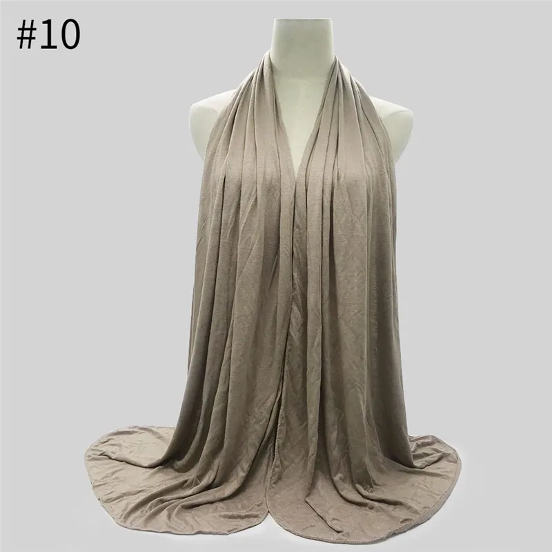 Simples jérsei algodão hijab cachecol elástico feminino