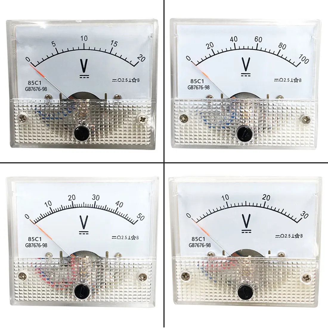 Вольтметр постоянного тока 10/20/30/50/100/200 в Аналоговая Панель Вольт измеритель напряжения 85C1 указатель индикатор напряжения