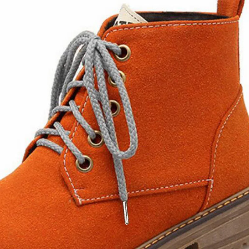 1 Pair Round Ropes Shoes Laces Fashionable Casual Sneakers Sports Basketball Leather Martin Boot Shoelaces High-grade Metal Head