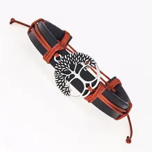Дерево жизни Античный Серебряный Шарм Braclet для мужской из искусственной кожи мужские/женские браслеты, украшения подарок для мамы
